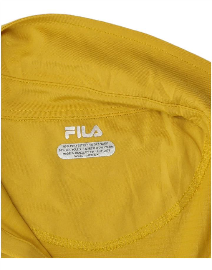 Fila Womens Polo Shirt UK 18 XL Yellow Polyester