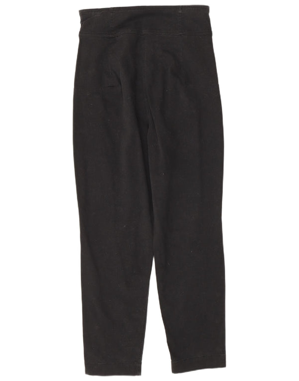 Zara Womens High Waist Tapered Casual Trousers Small W26 L25 Black Cotton