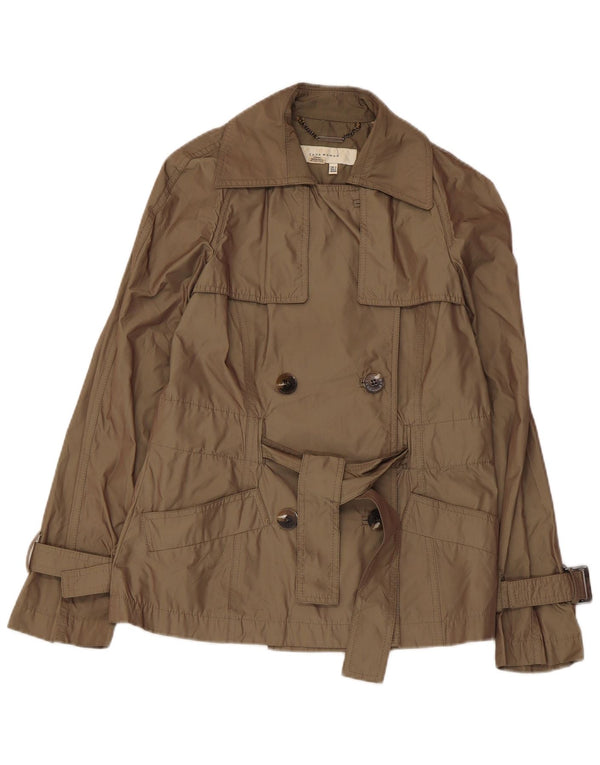 Zara Damen Kurzer Trenchcoat UK 10 Small Khaki Polyester