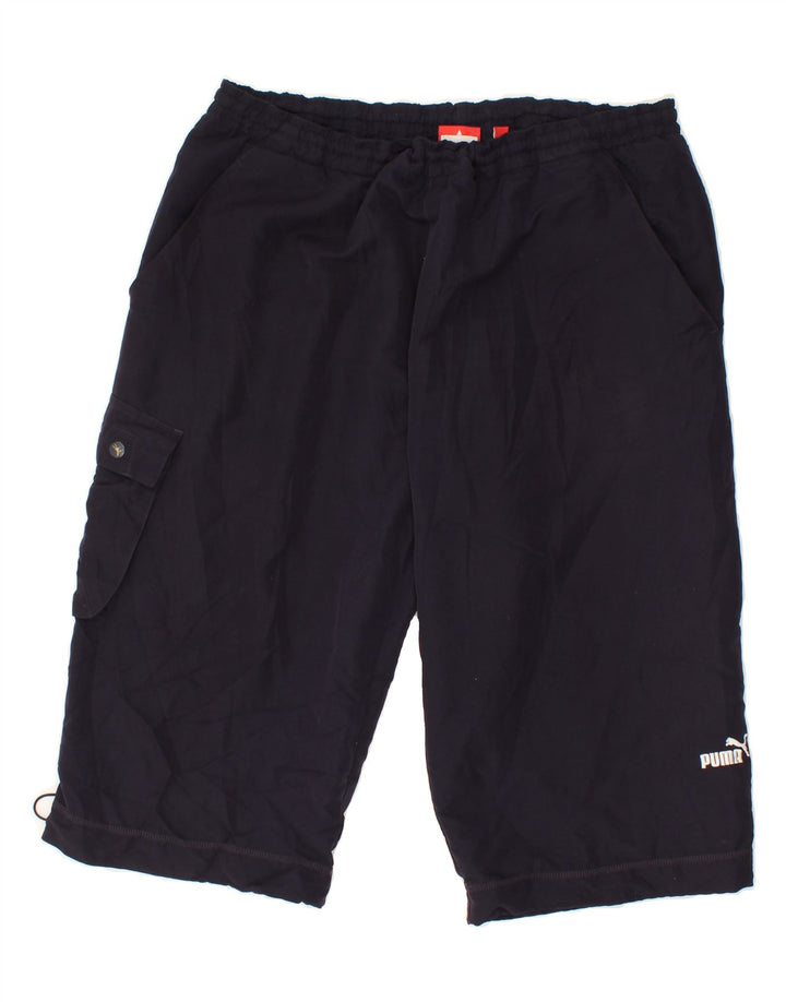 PUMA Mens Bermuda Sport Shorts Large Navy Blue Vintage Puma and Second-Hand Puma from Messina Hembry 