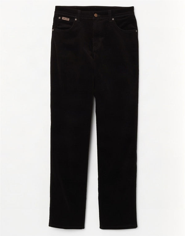 Wrangler Mens Texas Stretch egyenes kordbársony nadrág W32 L34 fekete pamut