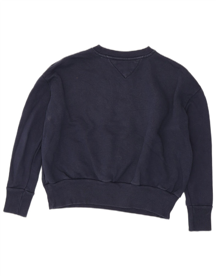 Tommy Hilfiger Womens Oversized Sweatshirt Jumper UK 10 Small Navy Blue