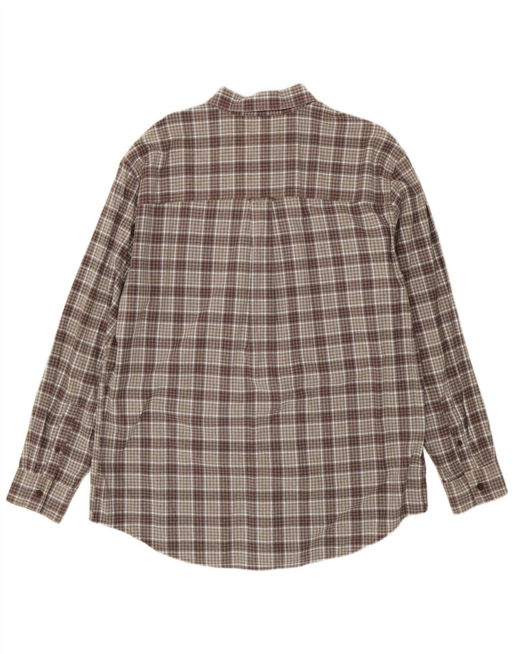Chaps Herrenhemd XL, braun kariert, Baumwolle