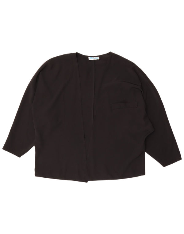 Vintage Dame Relaxed Fit Cardigan Top IT 46 Large Black Acetate