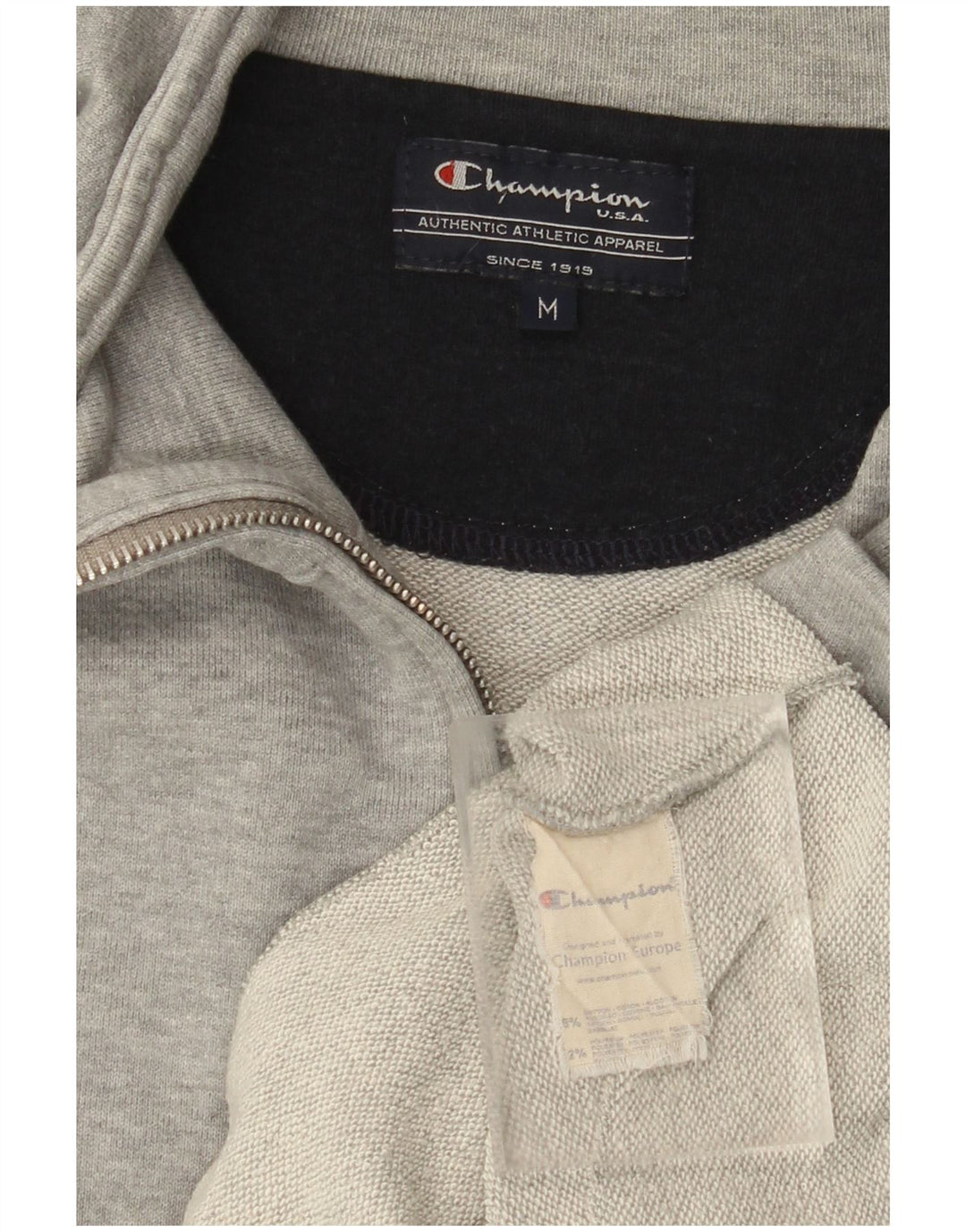 Giacca da tuta da uomo CHAMPION in cotone grigio medio