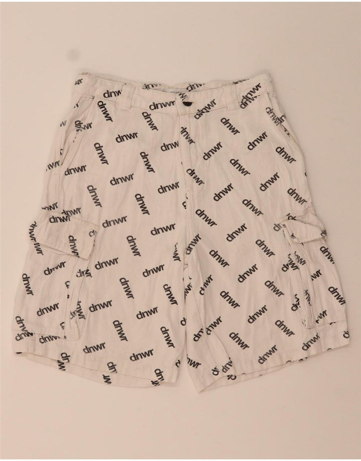 Zara Mens Graphic Cargo Shorts EU 38 Small W30  White
