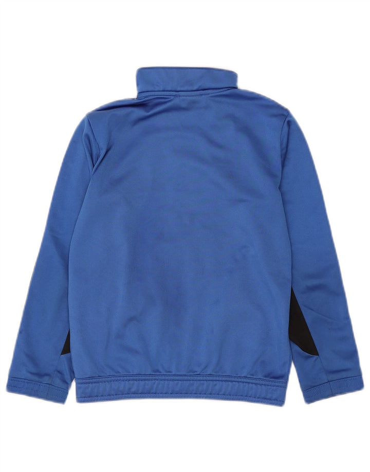 Adidas Boys Tracksuit Top Jacket 7-8 Years Blue Colourblock Polyester