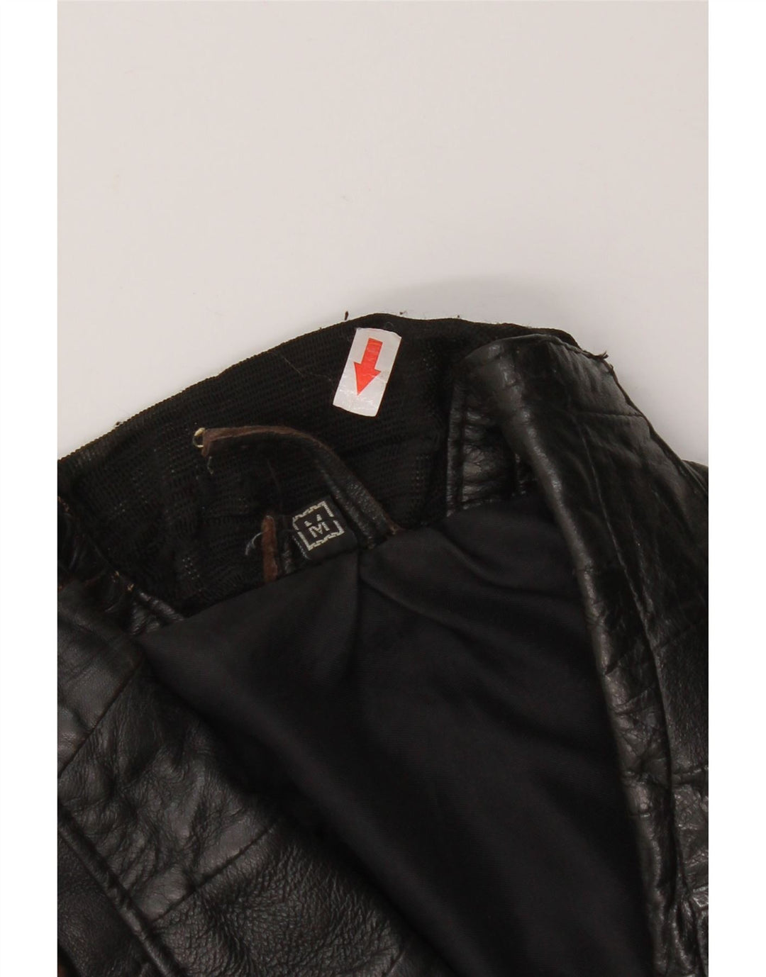 Vintage kvinde bomber læderjakke UK 12 Medium sort læder
