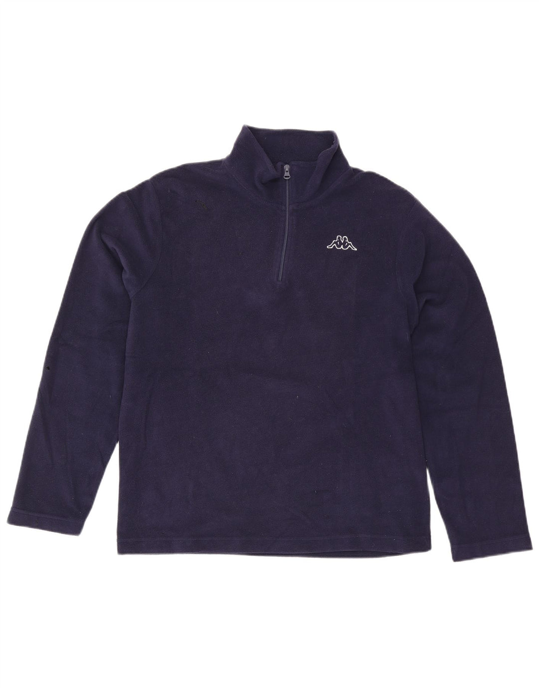 Kappa Herren-Fleecepullover mit Reißverschluss am Hals, groß, marineblaues Polyester