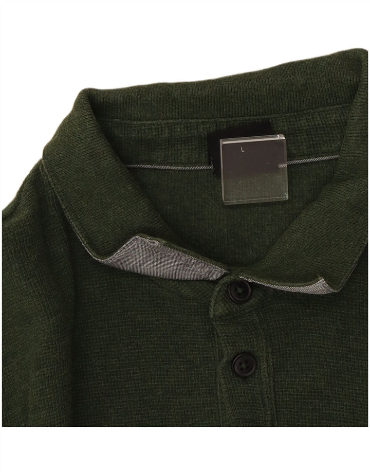 Hugo Boss Mens Long Sleeve Polo Shirt Large Green