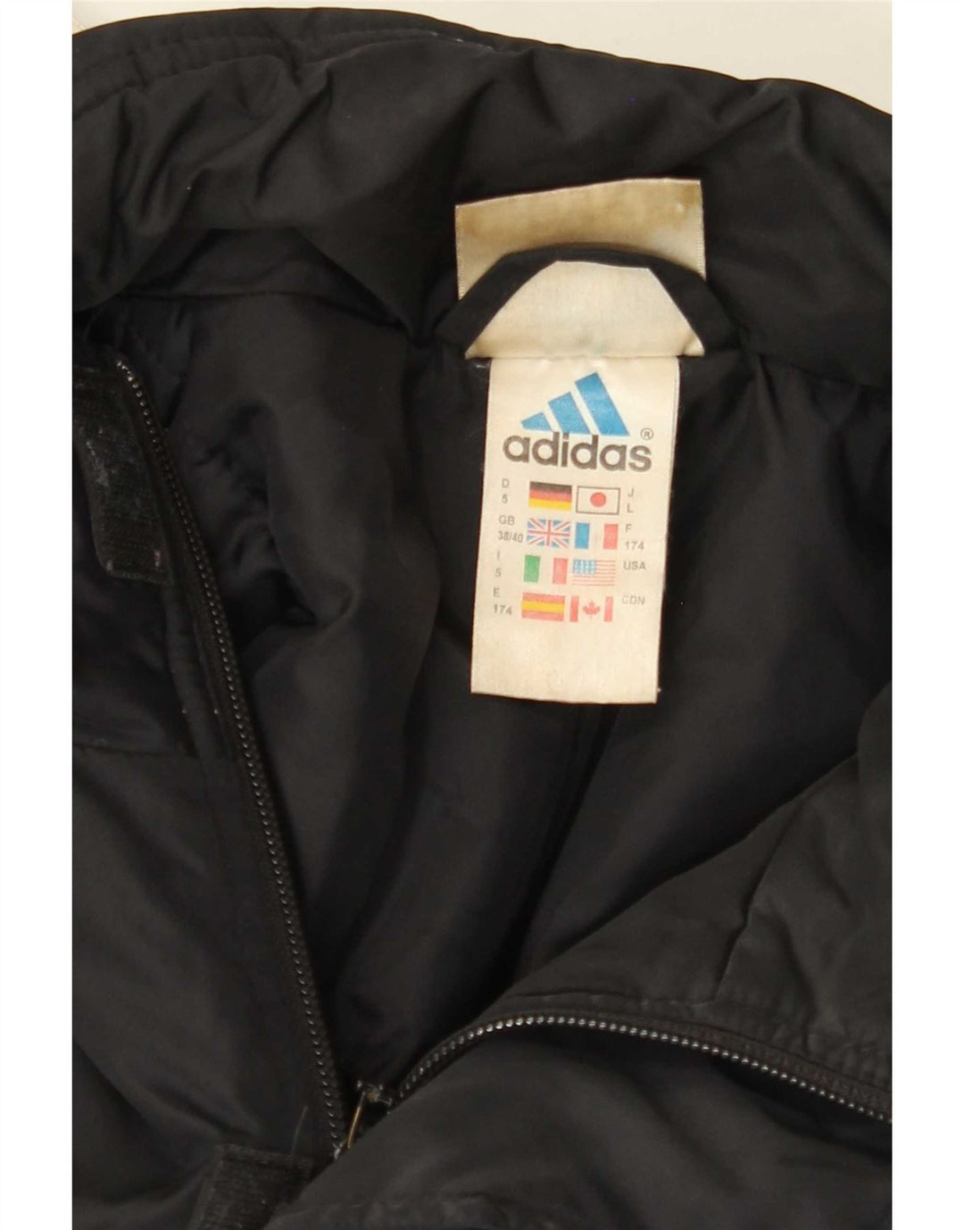 Adidas Mens Padded Jacket UK 38/40 Medium Black Polyamide