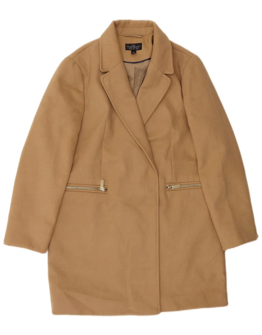 Soprabito aperto da donna Topshop UK 10 piccolo poliestere beige