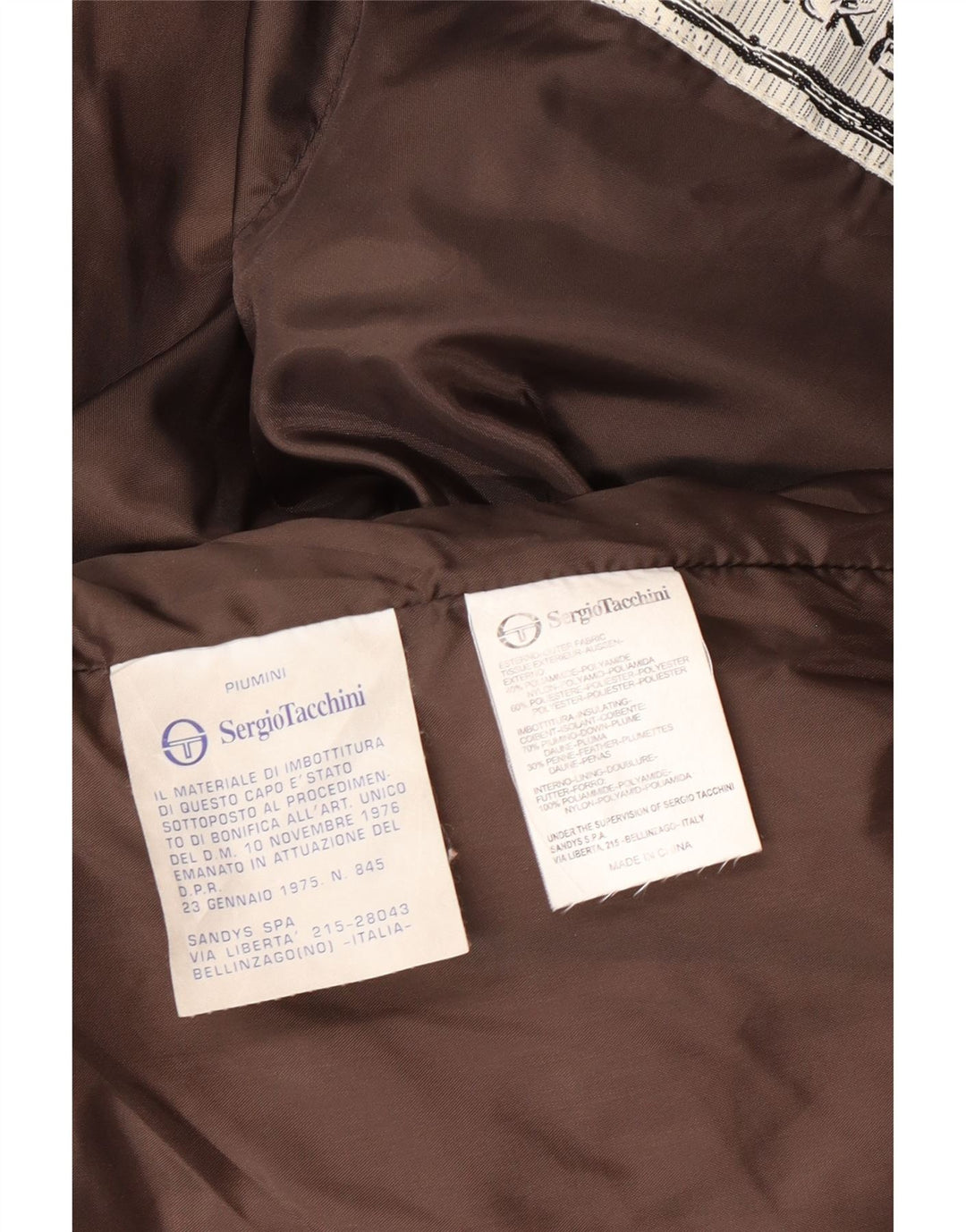 Sergio Tacchini Womens Loose Fit Padded Jacket UK 14 Medium Brown Polyamide
