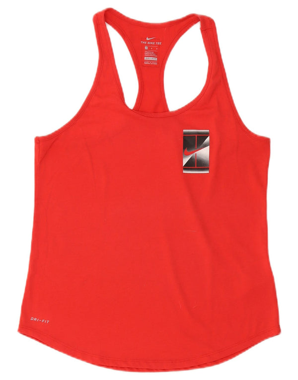 Nike női Dri Fit mellény felső UK 12 közepes piros poliészter