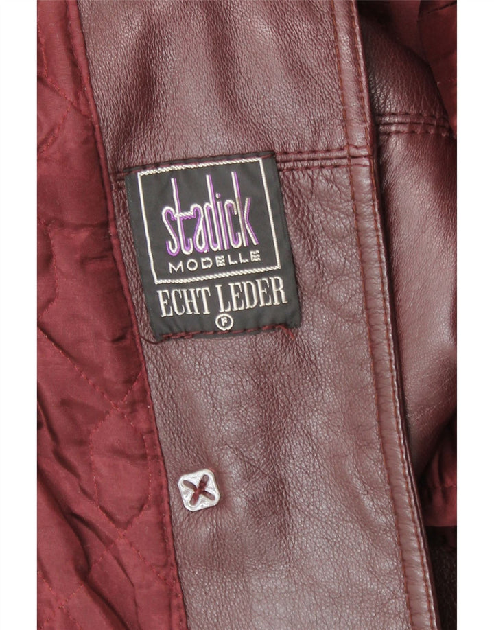 Cappotto in pelle Montgomery da donna Stadick UK 10 Piccolo in pelle bordeaux