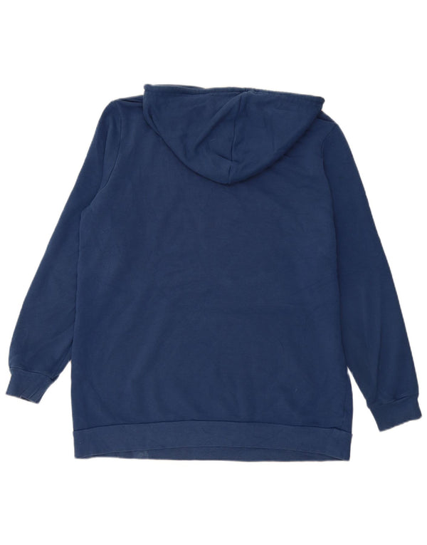Marks & Spencer Womens Hoodie Jumper UK 14 Large Navy Blue Cotton