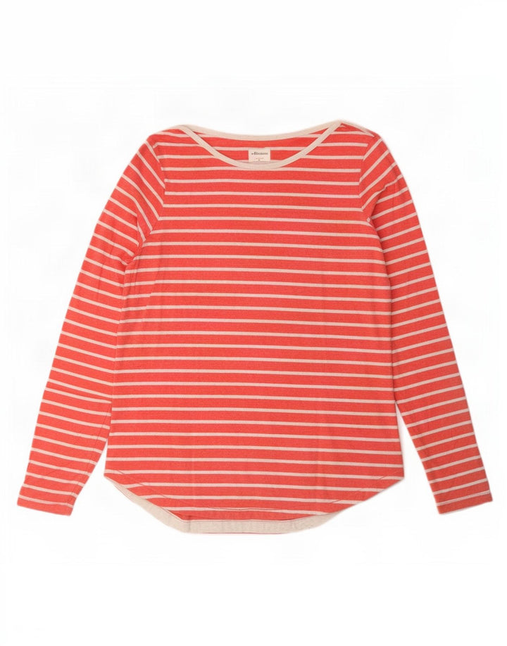 Fat Face Haut à manches longues pour femme en coton rayé orange moyen UK 42