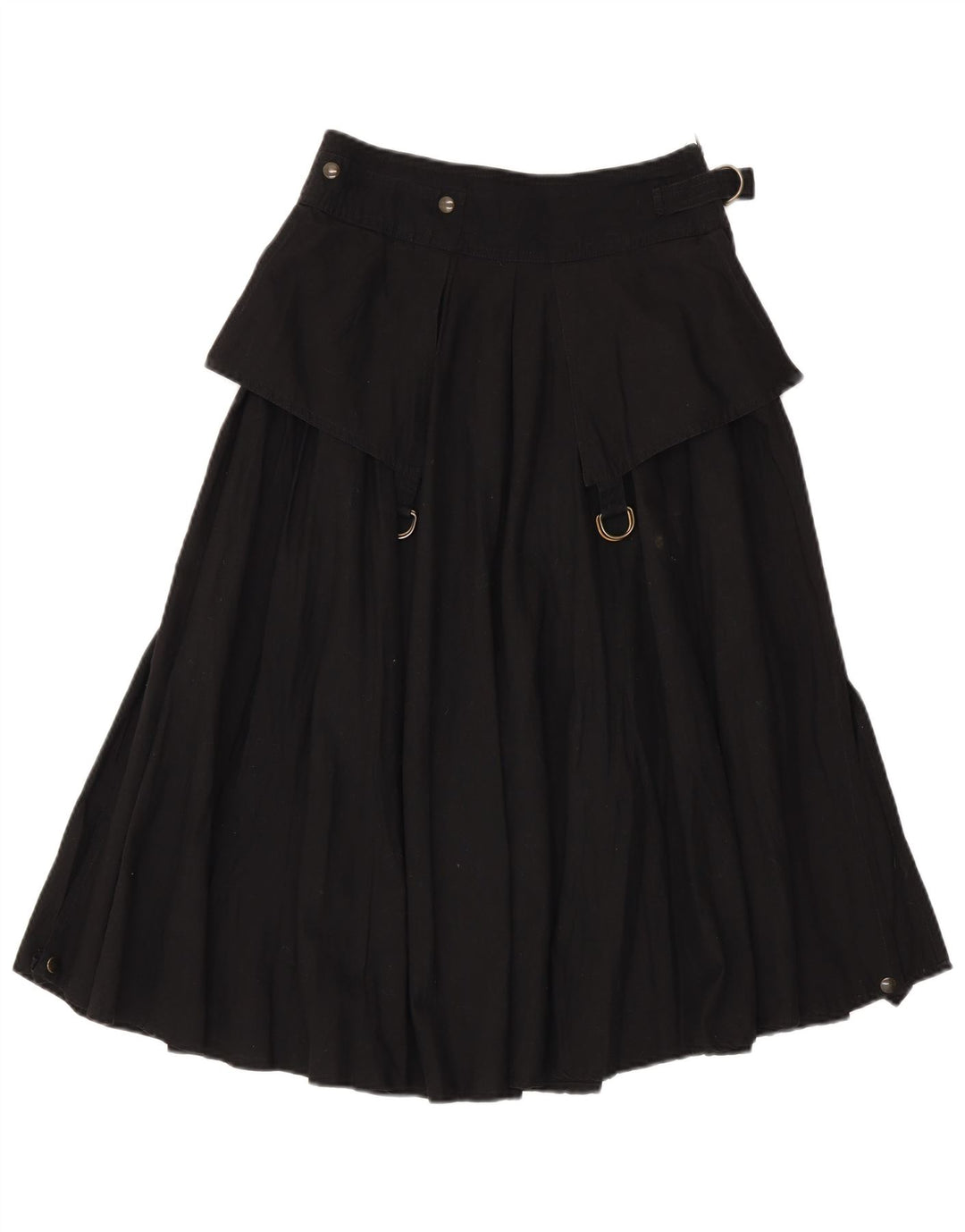 Gonna svasata da donna vintage piccola W26 in cotone nero