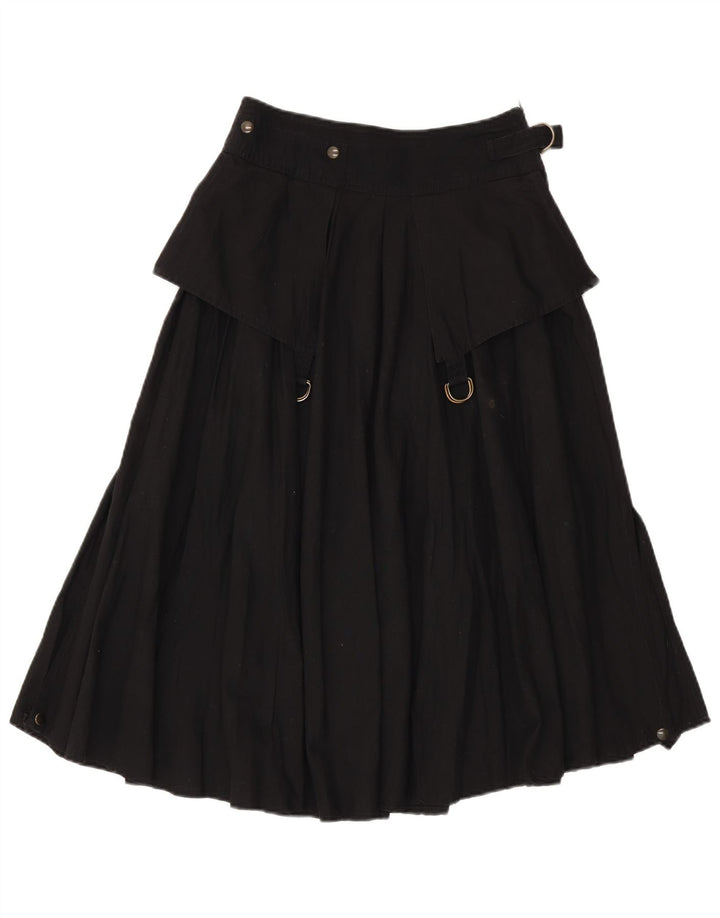 Gonna svasata da donna vintage piccola W26 in cotone nero