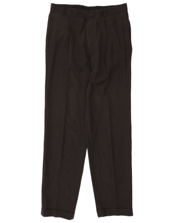 Hugo Boss Mens Slim Chino Trousers IT 52 XL W32 L34 Grey Virgin Wool