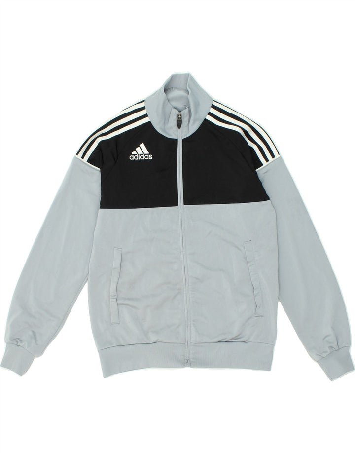 ADIDAS Boys Tracksuit Top Jacket 13-14 Years Blue Colourblock Polyester Vintage Adidas and Second-Hand Adidas from Messina Hembry 