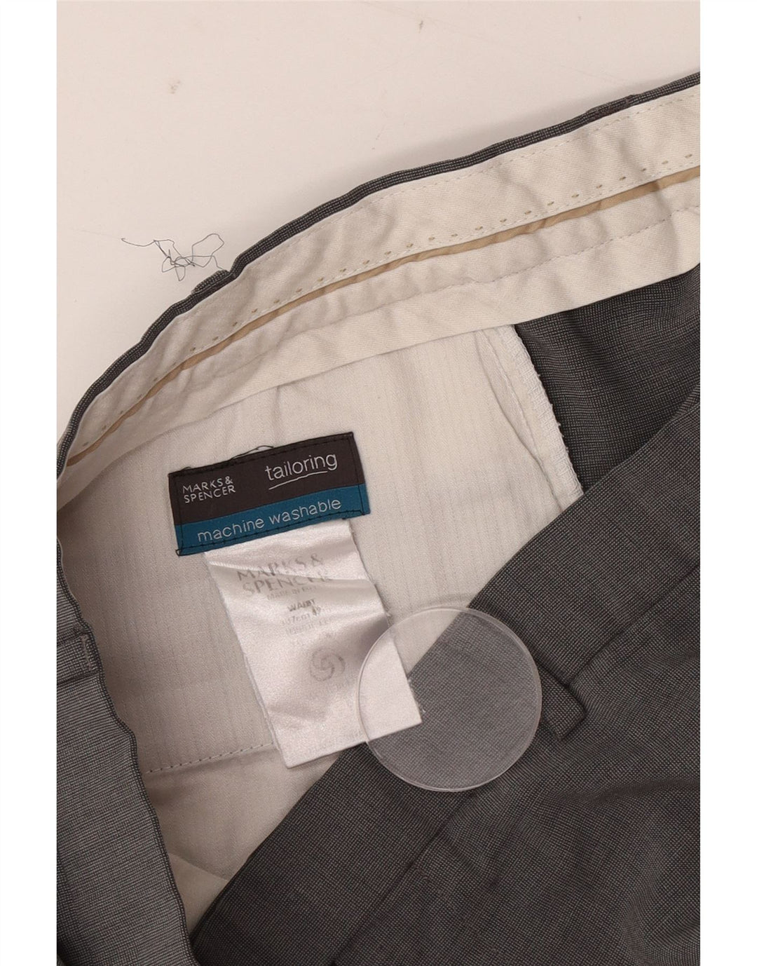 Marks & Spencer Mens Tailored Fit Straight Suit Trousers W40 L29 Grey