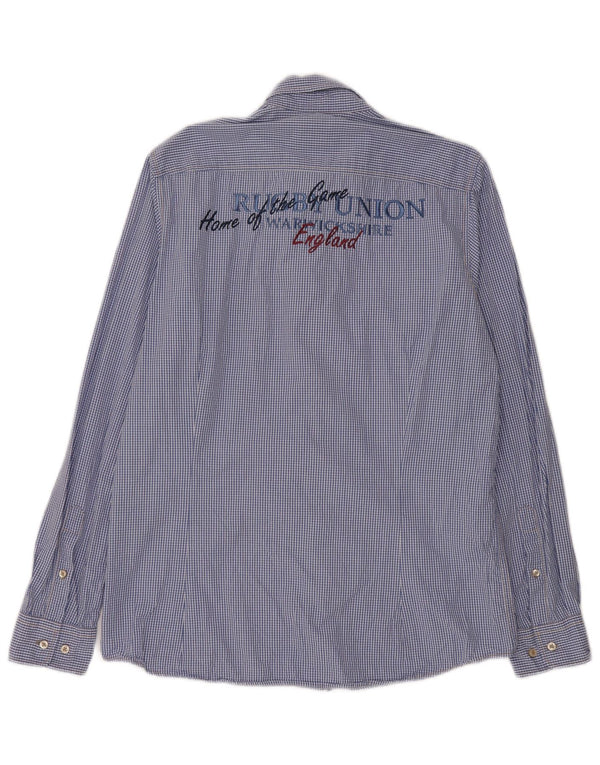 Pierre Cardin Mens Graphic Shirt Medium Blue Gingham