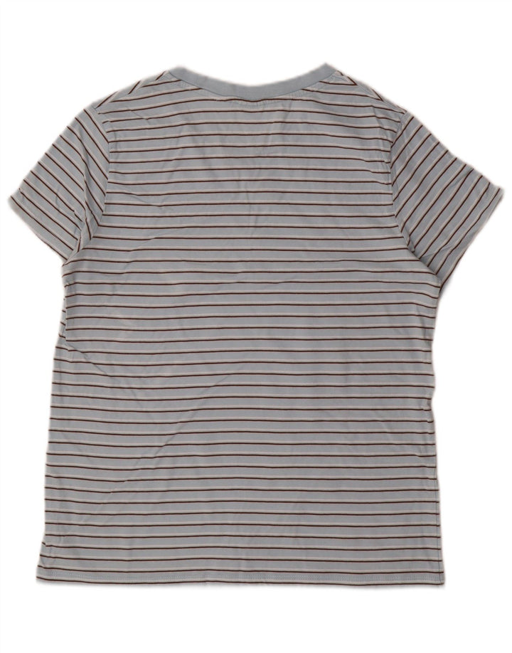 Levi's Herren-T-Shirt-Oberteil aus mittelblauer, gestreifter Baumwolle