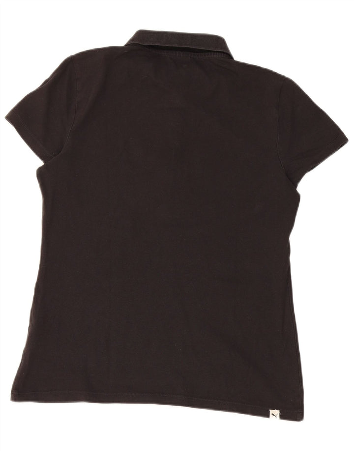 Puma Womens Polo Shirt UK 14 Large Black Cotton
