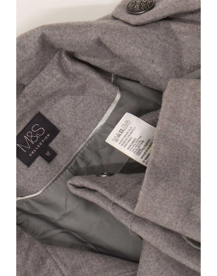 Giacca blazer militare corta da donna Marks & Spencer UK 12 Grigio medio