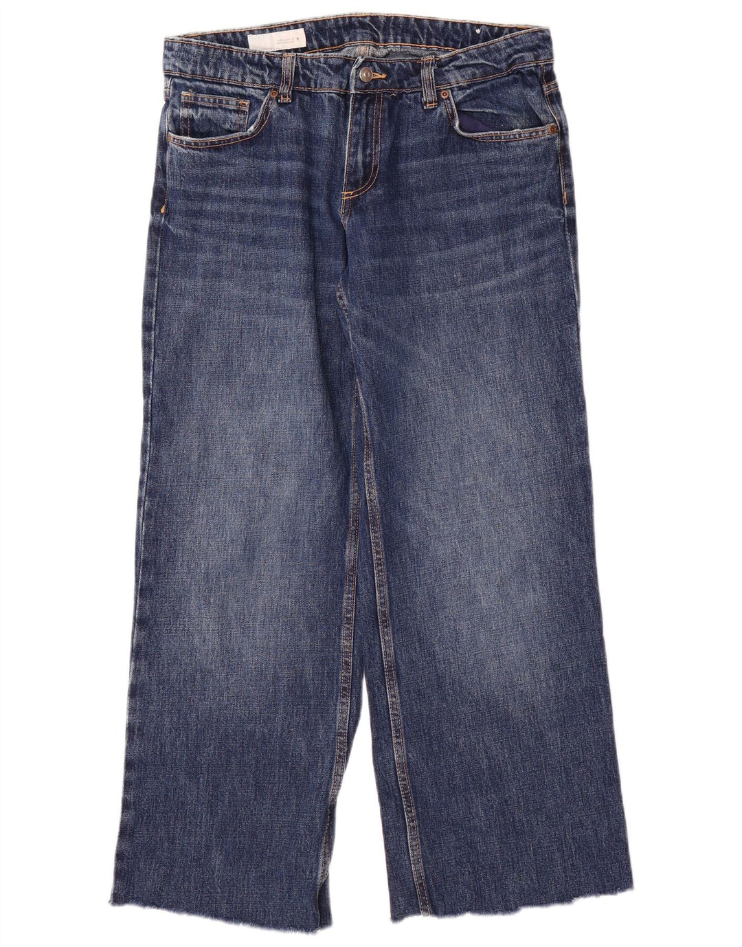Zara Womens Wide Leg Jeans EU 40 Medium W30 L29 Blue Cotton