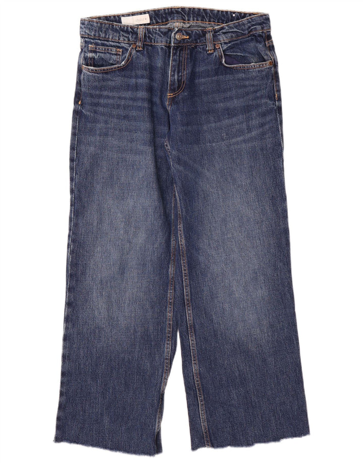 Zara Womens Wide Leg Jeans EU 40 Medium W30 L29 Blue Cotton