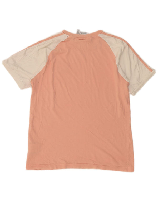 T-shirt oversize da donna Adidas UK 10 Small in cotone color block rosa