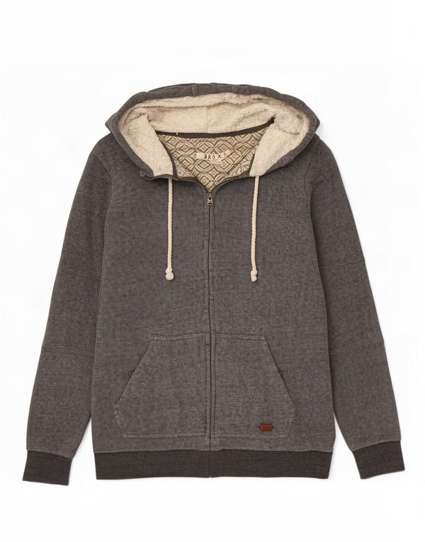 Roxy Womens Zip Hoodie Sweater UK 10 Small Grau meliert