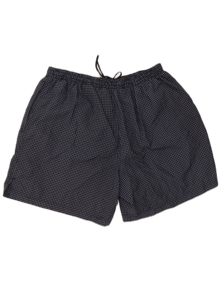 Umbro Mens Sport Shorts 2XL  Navy Blue Check Nylon