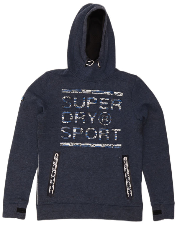 Superdry Mens Graphic Hoodie Jumper Small Navy Blue Polyester