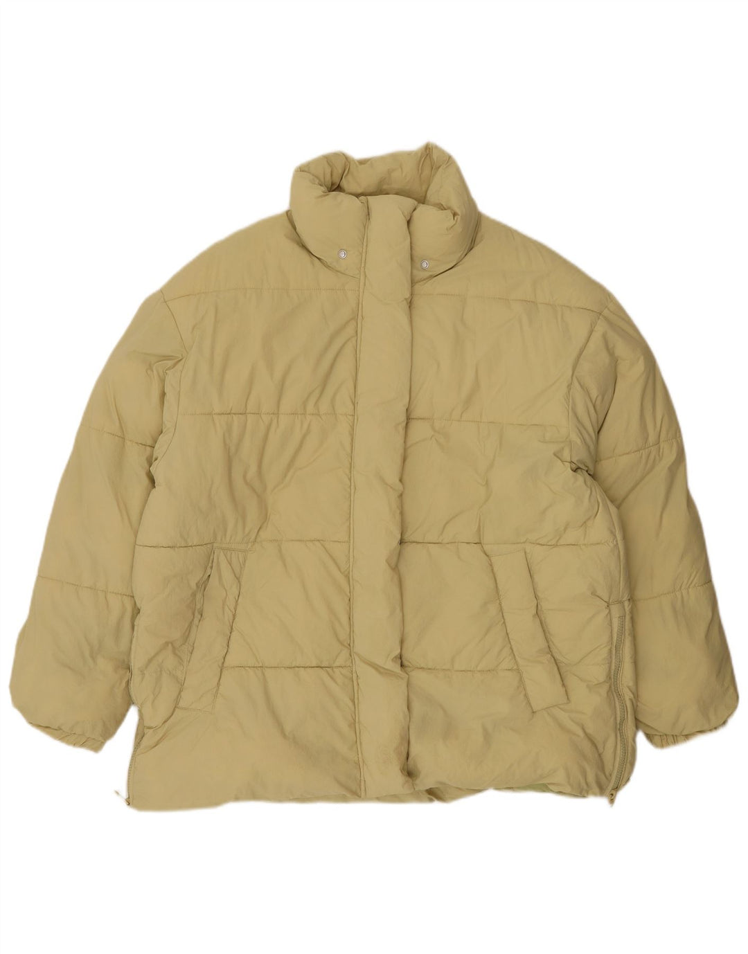 Zara Womens Padded Jacket UK 16 Large Yellow Nylon