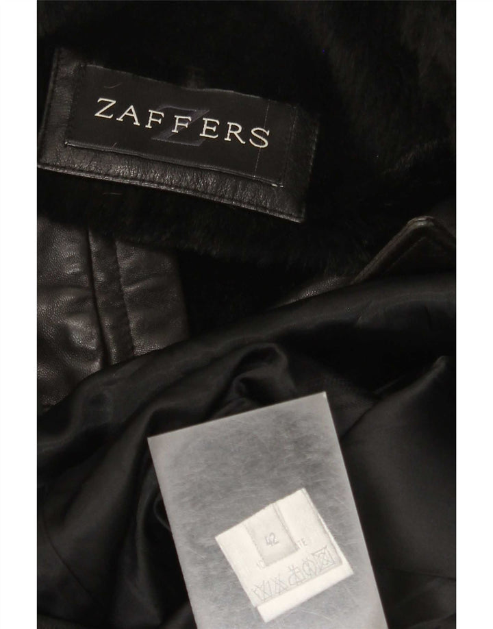 Palton din piele pentru femei Zaffers IT 42 Medium Negru