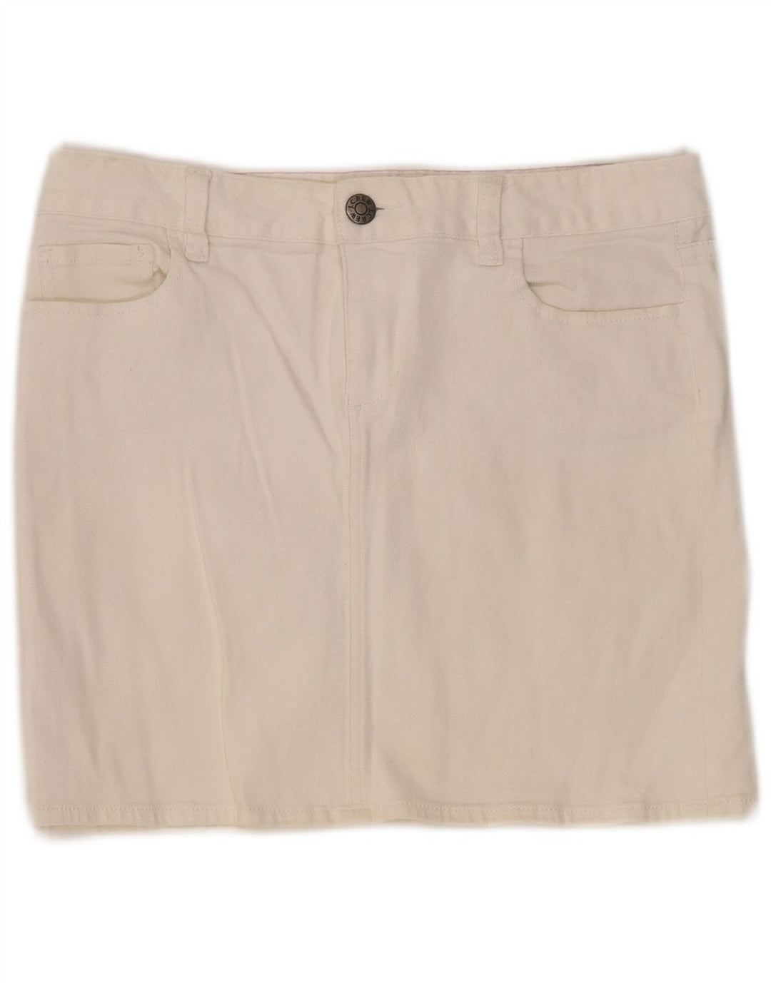 Gonna in denim da donna J. Crew US 6 Medium W32 cotone bianco sporco