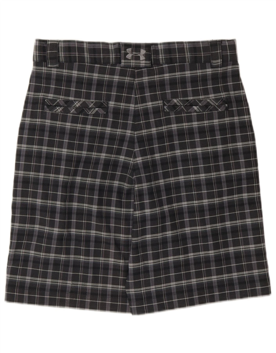 Pantaloncini chino da bambino UNDER ARMOUR 11-12 anni Large W26 in poliestere a quadri grigi