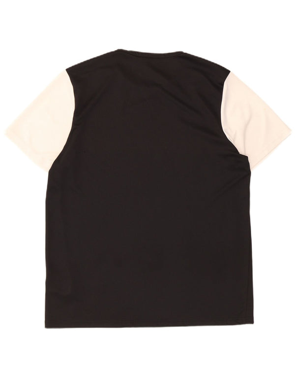 Adidas Mens Short Sleeve T-Shirt Top Large Black Colourblock Polyester
