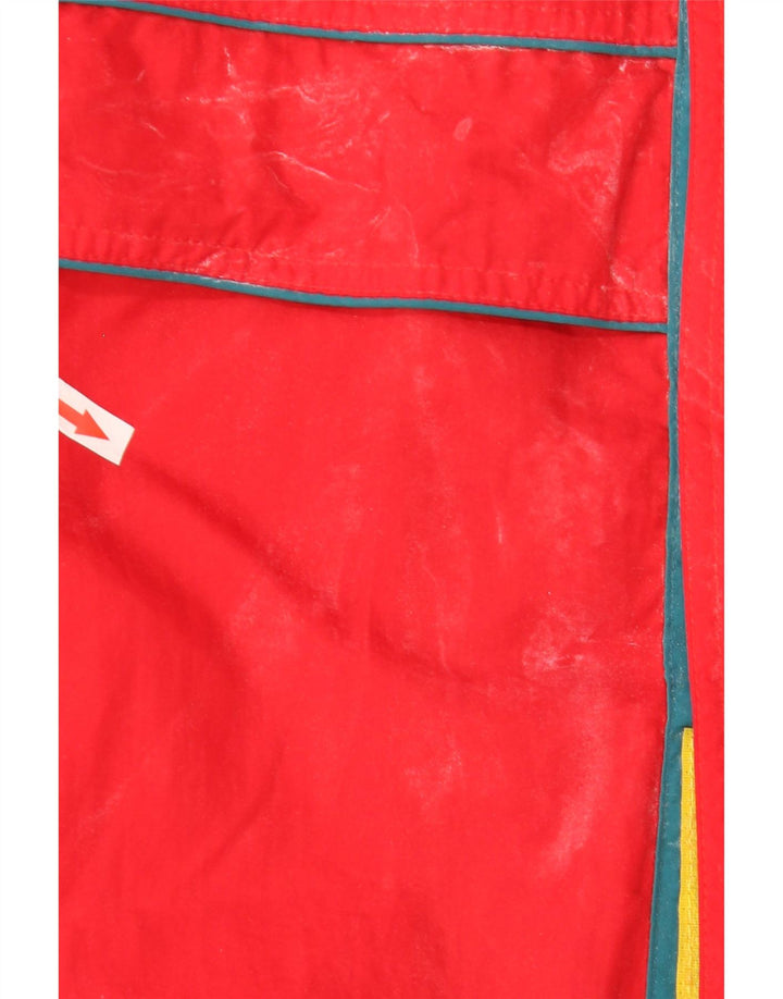 Vintage Mens Hooded Ski Jacket UK 42 XL Red Colourblock Polyester