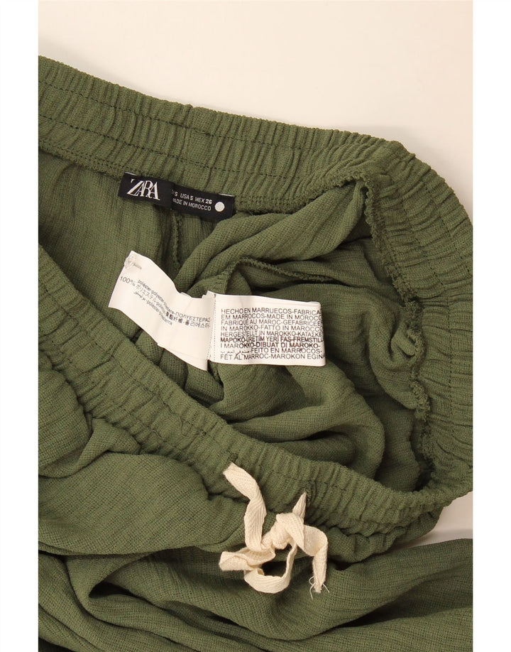 Pantaloni casual da jogging da donna Zara piccoli in poliestere kaki