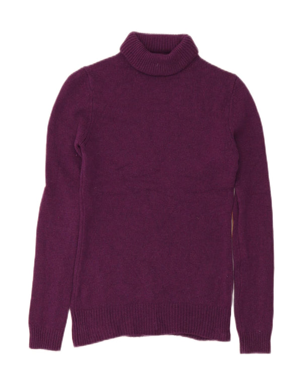 Massimo Dutti Womens Roll Neck Jumper Sweater UK 12 Medium Purple