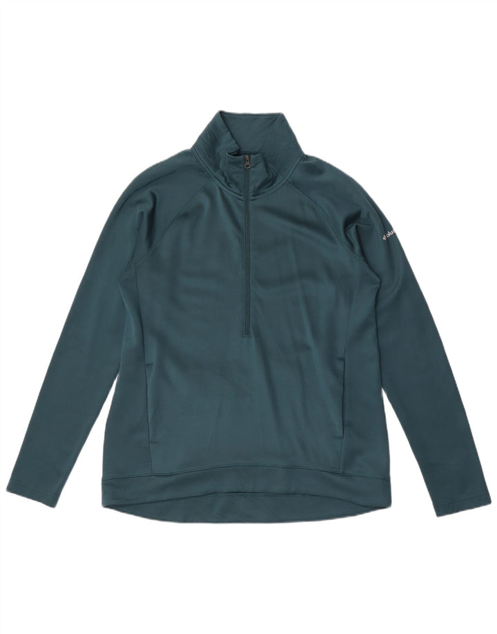 Columbia Mens Zip Neck Pullover Tracksuit Top UK 10 Small Green Polyester