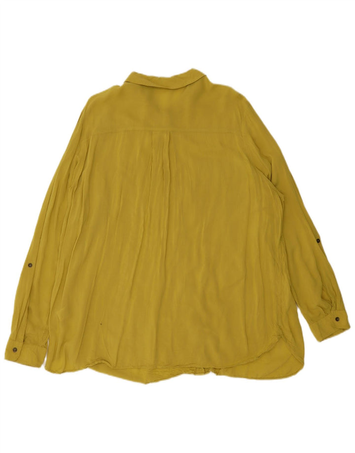 Marks & Spencer Womens Shirt Blouse UK 20 2XL Yellow Viscose
