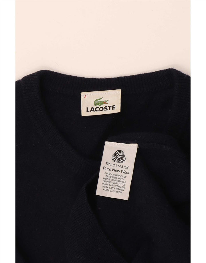 Maglione maglione girocollo da uomo Lacoste taglia 3 piccolo blu navy in lana vergine