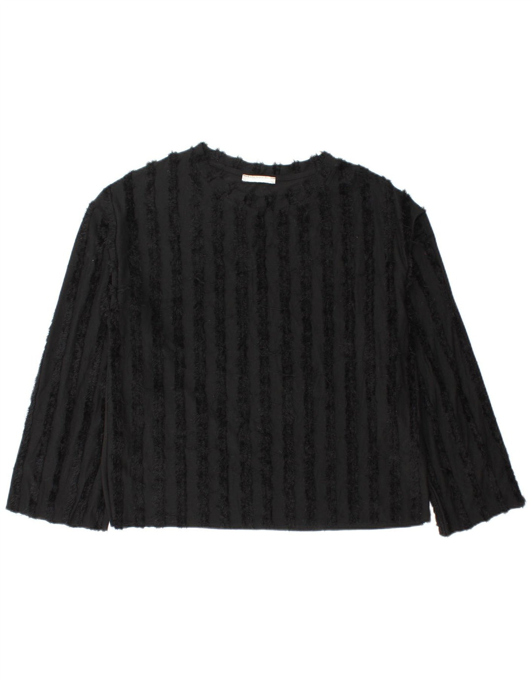Zara Womens Long Sleeve Blouse Top UK 14 Medium Black Polyester