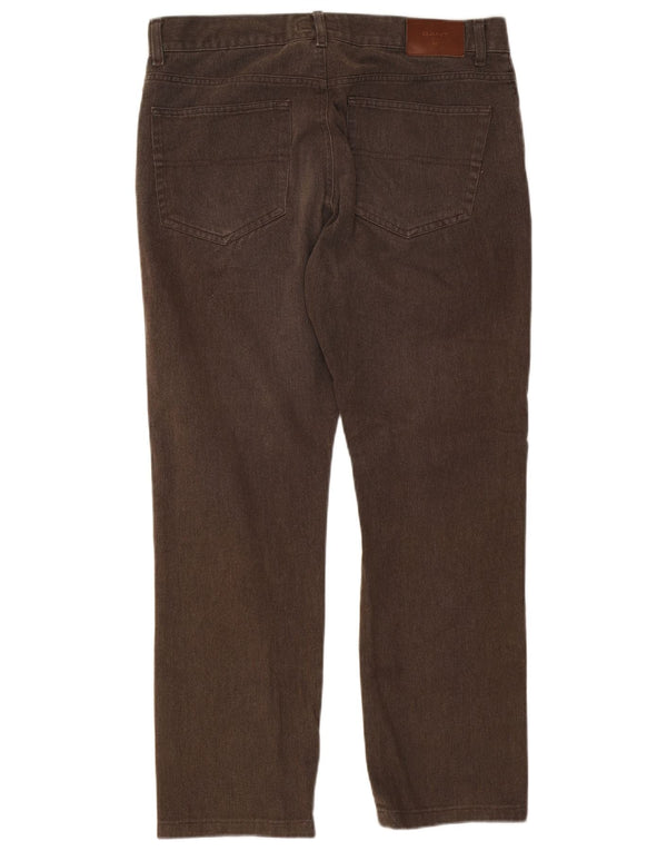 Gant Mens Straight Jeans W35 L29 Brown Cotton