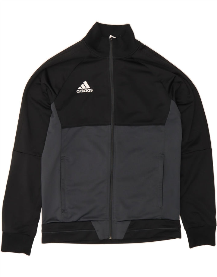 ADIDAS Mens Tracksuit Top Jacket Medium Black Colourblock Polyester